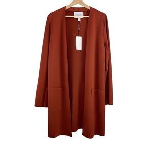 Carolina Belle Burnt Orange Open Front Cardigan Women’s US XS